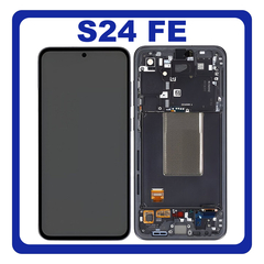Γνήσια Original Samsung Galaxy S24 FE (SM-S721B, SM-S721B/DS) Dynamic AMOLED 2X LCD Display Screen Assembly Οθόνη + Touch Screen Digitizer Μηχανισμός Αφής + Frame Bezel Πλαίσιο Σασί Graphite Μαύρο GH82-35848A (Service Pack By Samsung)