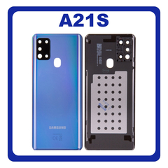 Γνήσια Original Samsung Galaxy A21s 2020 (SM-A217F) Rear Back Battery Cover, Πίσω Τζάμι Καπάκι Μπαταρίας Blue (Service Pack By Samsung) GH82-22780C