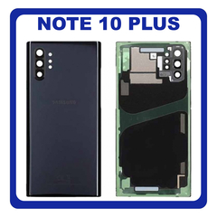 OEM HQ Samsung Galaxy Note 10 Plus , Note10 Plus 10+ N975 (N975F N975F/DS) Rear Back Battery Cover Πίσω Κάλυμμα Καπάκι Μπαταρίας + Camera Lens Τζαμάκι Κάμερας Black Μαύρο (Premium A+)