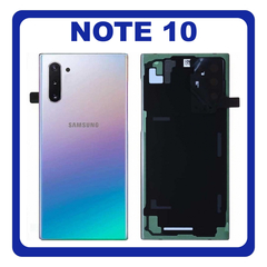 Original Γνήσιο Samsung Galaxy Note 10 , Note10 N970 (N970F N970F/DS N970U N970U1 N970W N9700/DS N970N) Rear Back Battery Cover Πίσω Κάλυμμα Καπάκι Μπαταρίας Silver Ασημί GH82-20528C (Service Pack By Samsung)