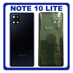 OEM HQ Samsung Galaxy Note 10 Lite , Note10 Lite N770 (SM-N770F, SM-N770F/DS, SM-N770F/DSM) Rear Back Battery Cover Πίσω Κάλυμμα Καπάκι Μπαταρίας + Camera Lens Τζαμάκι Κάμερας Black Μαύρο (Premium A+)