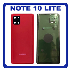 OEM HQ Samsung Galaxy Note 10 Lite , Note10 Lite N770 (SM-N770F, SM-N770F/DS, SM-N770F/DSM) Rear Back Battery Cover Πίσω Κάλυμμα Καπάκι Μπαταρίας + Camera Lens Τζαμάκι Κάμερας Red Κόκκινο (Premium A+)