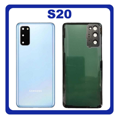 OEM HQ Samsung Galaxy S20 G980 (SM-G980, SM-G980F, SM-G980F/DS) Rear Back Battery Cover Πίσω Κάλυμμα Καπάκι Μπαταρίας + Camera Lens Τζαμάκι Κάμερας Blue Μπλε (Premium A+)