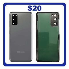 OEM HQ Samsung Galaxy S20 G980 (SM-G980, SM-G980F, SM-G980F/DS) Rear Back Battery Cover Πίσω Κάλυμμα Καπάκι Μπαταρίας + Camera Lens Τζαμάκι Κάμερας Grey Γκρι (Premium A+)
