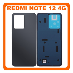 HQ OEM Συμβατό Με Xiaomi Redmi Note 12 4G (23021RAAEG, 23021RAA2Y) Rear Back Battery Cover Πίσω Καπάκι Πλάτη Μπαταρίας Onyx Gray Μαύρο (Premium A+)