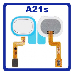 Original Γνήσιο Samsung Galaxy A21s 2020 A217 (A217F, A217F/DS, A217F/DSN, A217M, A217M/DS, A217N) Fingerprint Flex Sensor Καλωδιοταινία Αισθητήρας Δακτυλικού Αποτυπώματος White Άσπρο GH96-13463B (Service Pack By Samsung)