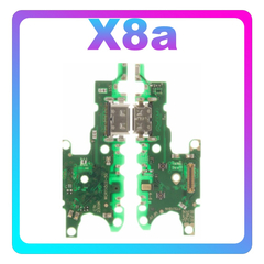 HQ OEM Συμβατό Με Honor X8a (CRT-LX1, CRT-LX2) USB Type-C Charging Dock Connector Flex Sub Board, Καλωδιοταινία Υπό Πλακέτα Φόρτισης + Microphone Μικρόφωνο (Premium A+)