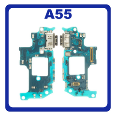 HQ OEM Συμβατό Με Samsung Galaxy A55 5G (SM-A556V, SM-A556B) USB Type-C Charging Dock Connector Flex Sub Board, Καλωδιοταινία Υπό Πλακέτα Φόρτισης + Microphone Μικρόφωνο (Premium A+)