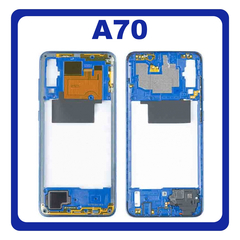 Original Γνήσιο Samsung Galaxy A70 2019 A705F (SM-A705F SM-A705FN SM-A705FN/DS) Front Housing Lcd Middle Frame Bezel Plate Μεσαίο Πλαίσιο Blue Μπλε GH97-23258C (Service Pack By Samsung)