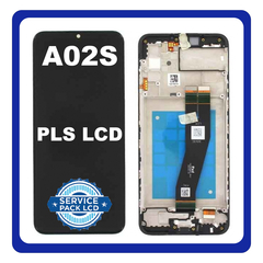 Original Γνήσιο Samsung Galaxy A02S A 02S A025 (SM-A025G/DS) LCD Display Screen Οθόνη + Touch Screen Digitizer Μηχανισμός Αφής + Frame Πλαίσιο Black Μαύρο GH81-20181A (Service Pack By Samsung)