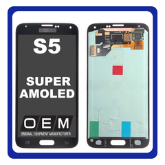 OEM HQ Samsung Galaxy S5 G900 (G900F, SM-G900F) Super AMOLED LCD Display Screen Assembly Οθόνη + Touch Screen Digitizer Μηχανισμός Αφής Black Μαύρο (Premium A+)