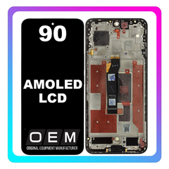 HQ OEM Συμβατό Με Honor 90 (REA-AN00, REA-NX9), AMOLED LCD Display Screen Assembly Οθόνη + Touch Screen Digitizer Μηχανισμός Αφής + Frame Bezel Πλαίσιο Σασί Midnight Black Μαύρο (Premium A+)