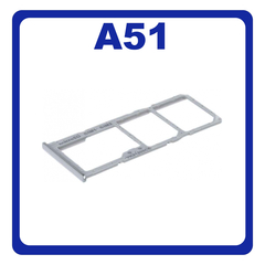 Original Γνήσιο Samsung Galaxy A51 A515F (SM-A515F)SIM Tray Cover Assy + Micro SD Tray Slot Υποδοχέας Βάση Θήκη Κάρτας SIM Κάλυμμα White Άσπρο GH98-45036A (Service Pack By Samsung)