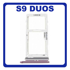 Original Γνήσιο Samsung Galaxy S9 Duos, S9Duos G960FD G960F/DS SIM Tray + Micro SD Tray Βάση Θήκη Κάρτας Purple Μωβ GH98-42650B (Service Pack By Samsung)