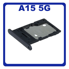 Γνήσια Original Samsung Galaxy A15 5G (SM-A156B, SM-A156B/DS) SIM Card Tray + Micro SD Tray Slot Υποδοχέας Βάση Θήκη Κάρτας SIM Brave Black Μαύρο GH98-48940A (Service Pack By Samsung)