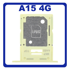 Γνήσια Original Samsung Galaxy A15 4G (SM-A155F, SM-A155F/DSN) SIM Card Tray + Micro SD Tray Slot Υποδοχέας Βάση Θήκη Κάρτας SIM Yellow Κίτρινο GH98-48940G (Service Pack By Samsung)