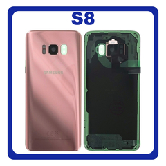 Γνήσια Original Samsung Galaxy S8, GalaxyS8 (SM-G950FD, SM-G950W, SM-G950S) Rear Back Battery Cover Πίσω Κάλυμμα Καπάκι Πλάτη Μπαταρίας + Camera Lens Τζαμάκι Κάμερας Pink Ροζ GH82-13962E (Service Pack By Samsung)
