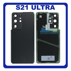 Γνήσια Original Samsung Galaxy S21 Ultra 5G G998 (G998B, G998B/DS) Rear Back Battery Cover Πίσω Κάλυμμα Καπάκι Πλάτη Μπαταρίας Phantom Black Μαύρο GH82-24499A (Service Pack)​