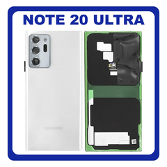 Γνήσια Original Samsung Galaxy Note 20 Ultra 5G, Note20 Ultra 5G (SM-N986B, SM-N986B/DS) Rear Back Battery Cover Πίσω Κάλυμμα Καπάκι Πλάτη Μπαταρίας White Άσπρο GH82-23281C (Service Pack By Samsung)