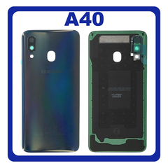 Γνήσια Original Samsung Galaxy A40 (SM-A405F, SM-A405FN, SM-A405FM, SM-A405S) Rear Back Battery Cover Πίσω Κάλυμμα Καπάκι Πλάτη Μπαταρίας Black Μαύρο GH82-19406A (Service Pack By Samsung)