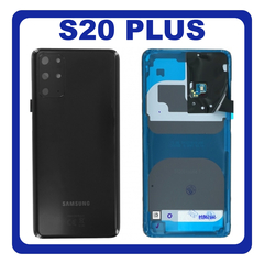Γνήσια Original Samsung Galaxy S20 Plus (SM-G985, SM-G985F, SM-G985F/DS) Rear Back Battery Cover Πίσω Κάλυμμα Καπάκι Πλάτη Μπαταρίας Black Μαύρο GH82-22026A GH82-22032A (Service Pack by Samsung)