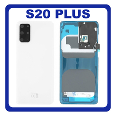 Γνήσια Original Samsung Galaxy S20 Plus (SM-G985, SM-G985F, SM-G985F/DS) Rear Back Battery Cover Πίσω Κάλυμμα Καπάκι Πλάτη Μπαταρίας White Άσπρο GH82-22032B GH82-21634B​ (Service Pack by Samsung)