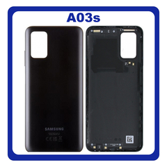 Γνήσια Original Samsung Galaxy A03s (SM-A037G, SM-A037U​) Rear Back Battery Cover Πίσω Κάλυμμα Καπάκι Πλάτη Μπαταρίας Black Μαύρο GH81-21266A (Service pack By Samsung)