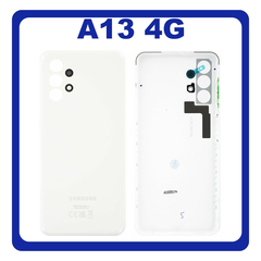 Γνήσια Original Samsung Galaxy A13 (SM-A135F, SM-A135F/DS, SM-A135M) Rear Back Battery Cover Πίσω Κάλυμμα Καπάκι Πλάτη Μπαταρίας + Camera Lens Τζαμάκ Κάμερας White Άσπρο GH82-28387D (Service Pack By Samsung)