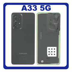 Γνήσια Original Samsung Galaxy A33 5G (SM-A336E, SM-A336B) Rear Back Battery Cover Πίσω Κάλυμμα Καπάκι Πλάτη Μπαταρίας + Camera Lens Τζαμάκι Κάμερας Black Μαύρο GH82-28042A (Service By Samsung)