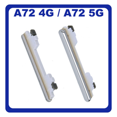 Γνήσια Original Samsung Galaxy A72 (SM-A725F, SM-A725F/DS), A72 5G (SM-A726B, SM-A726B/DS) Volume Button External Side Keys Πλαινό Πλήκτρο Κουμπί Ρύθμισης Έντασης Ήχου Awesome White Άσπρο GH98-46399D​ (Service Pack By Samsung)