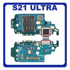Γνήσια Original Samsung Galaxy S21 Ultra 5G G998 (G998B, G998B/DS) ΚΑΛΩΔΙΟΤΑΙΝΙΑ ΦΟΡΤΙΣΗΣ SUB CHARGING BOARD (CHARGE CONNECTOR DOCK FLEX) + MIC ΜΙΚΡΟΦΩΝΟ + SIM READER TYPE-C USB PLUG GH96-14064A (Service Pack By Samsung)
