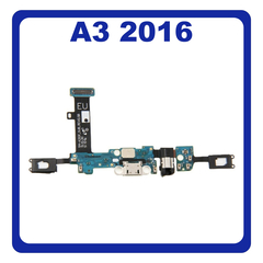 Γνήσια Original Samsung Galaxy A3 2016 (SM-A310F, SM-A310M) Swap Charging Dock Connector Flex Sub Board, Καλωδιοταινία Υπό Πλακέτα Φόρτισης + Microphone Μικρόφωνο + Audio Jack Θύρα Ακουστικών