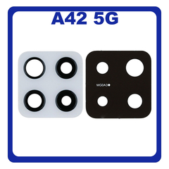 Γνήσια Original Samsung Galaxy A42 5G, Galaxy A 42 5G (SM-A426B, SM-A426B/DS, SM-A4260) Rear Back Camera Glass Lens Πίσω Τζαμάκι Κάμερας Prism Dot White Άσπρο GH64-08249B (Service Pack By Samsung)