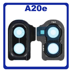 Γνήσιο Original Samsung Galaxy A20e 2019 A202 (SM-A202F, SM-A202K, SM-A202F/DS) Deco Frame For Rear Back Camera Lens Διακοσμητικό Πλαίσιο Για Πίσω Τζαμάκι Κάμερας Black Μαύρο GH98-44338A (Service Pack By Samsung)