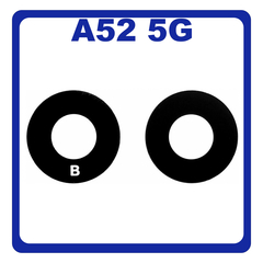 Γνήσια Original Samsung Galaxy A52 5G (SM-A526B, SM-A526B/DS) Main Camera Lens Bokeh Τζαμάκι Κάμερας Black Μαύρο GH64-08407A (Service Pack By Samsung)