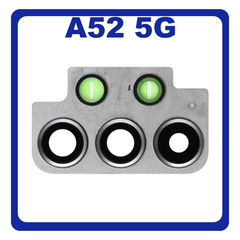 Γνήσια Original Samsung Galaxy A52 5G (SM-A526B, SM-A526B/DS) Deco Camera Frame Πλαίσιο Κάμερας + Camera Lens Τζαμάκι Κάμερας Black Μαύρο GH98-46287A (Service Pack By Samsung)