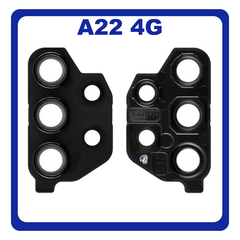Γνήσια Original Samsung Galaxy A22 4G, A 22 4G (SM-A225F, SM-A225F/DS) Rear Back Camera Glass Lens Πίσω Τζαμάκι Κάμερας Black Μαύρο GH64-08474A (Service Pack By Samsung)