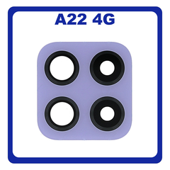 Γνήσια Original Samsung Galaxy A22 4G, A 22 4G (SM-A225F, SM-A225F/DS) Rear Back Camera Glass Lens Πίσω Τζαμάκι Κάμερας Violet Βιολετή GH64-08474C​ (Service Pack By Samsung)