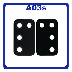 Γνήσια Original Samsung Galaxy A03s (SM-A037G, SM-A037U​) Rear Back Camera Glass Lens Πίσω Τζαμάκι Κάμερας Black Μαύρο GH81-21243A (Service Pack By Samsung)