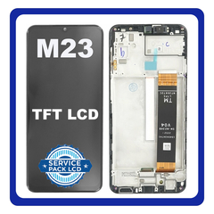 Γνήσια Original Samsung Galaxy M23 5G, Galaxy M 23 5G (SM-M236B) TFT LCD Display Screen Assembly Οθόνη + Touch Screen Digitizer Μηχανισμός Αφής + Frame Bezel Πλαίσιο Σασί  Black Μαύρο GH82-28487A (Service Pack By Samsung)
