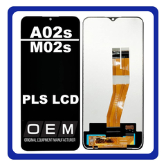 HQ OEM Συμβατό Για Samsung Galaxy A02s (SM-A025F, SM-A025F/DS), M02s (SM-M025F/DS, SM-M025F) EU Version PLS LCD Display Screen Assembly Οθόνη + Touch Screen Digitizer Μηχανισμός Αφής Black Μαύρο No Frame (Premium A+)