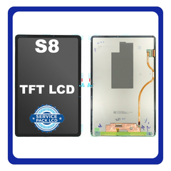 Γνήσια Original Samsung Galaxy Tab S8 11.0 (SM-X700, SM-X706, SM-X706B) TFT LCD Display Screen Assembly Οθόνη + Touch Screen Digitizer Μηχανισμός Αφής + Frame Bezel Πλαίσιο Σασί Black Μαύρο GH82-27901A (Service Pack By Samsung)