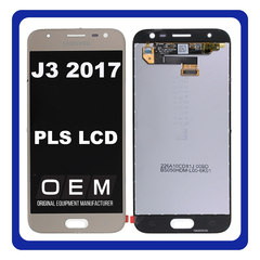 HQ OEM Συμβατό Για Samsung Galaxy J3 (2017) (SM-J330F, J330F) PLS LCD Display Screen Assembly Οθόνη + Touch Screen Digitizer Μηχανισμός Αφής Gold Χρυσό​ (Grade AAA+++)