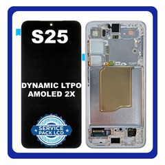 Γνήσια Original Samsung Galaxy S25 5G (SM-S931B, SM-S931B/DS) Dynamic LTPO AMOLED 2X LCD Display Screen Assembly Οθόνη + Touch Screen Digitizer Μηχανισμός Αφής + Frame Bezel Πλαίσιο Σασί Icy Blue GH82-36329C (Service Pack By Samsung)