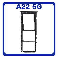 Γνήσιο Original Samsung Galaxy A22 5G A226 (SM-A226B, SM-A226B/DS, SM-A226B/DSN) SIM Card Tray Cover Assy + Micro SD Tray Slot Υποδοχέας Βάση Θήκη Κάρτας SIM Κάλυμμα Black Μαύρο GH81-20741A (Service Pack By Samsung)
