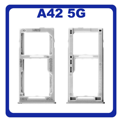 Γνήσια Original Samsung Galaxy A42 5G, Galaxy A 42 5G (SM-A426B, SM-A426B/DS, SM-A4260) SIM Card Tray + Micro SD Tray Slot Υποδοχέας Βάση Θήκη Κάρτας SIM Prism Dot White Άσπρο GH64-08247B​​ (Service Pack By Samsung)
