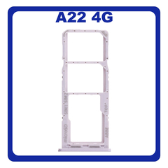 Γνήσια Original Samsung Galaxy A22 4G , Galaxy A 22 4G (SM-A225F, SM-A225F/DS) SIM Card Tray + Micro SD Tray Slot Υποδοχέας Βάση Θήκη Κάρτας SIM Violet Βιολετή GH98-46654C​ (Service Pack By Samsung)