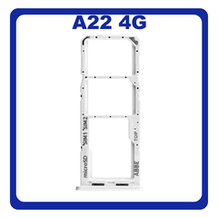 Γνήσια Original Samsung Galaxy A22 4G , Galaxy A 22 4G (SM-A225F, SM-A225F/DS) SIM Card Tray + Micro SD Tray Slot Υποδοχέας Βάση Θήκη Κάρτας SIM White Άσπρο GH98-46654B​ (Service Pack By Samsung)