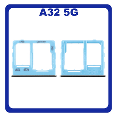 Γνήσια Original Samsung Galaxy A32 5G, A 32 5G (SM-A326B, SM-A326B/DS) SIM Card Tray + Micro SD Tray Slot Υποδοχέας Βάση Θήκη Κάρτας SIM Awesome Blue Μπλε GH63-19393C​ (Service Pack By Samsung)