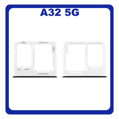 Γνήσια Original Samsung Galaxy A32 5G, A 32 5G (SM-A326B, SM-A326B/DS) SIM Card Tray + Micro SD Tray Slot Υποδοχέας Βάση Θήκη Κάρτας SIM Awesome White Άσπρο GH63-19393B​ (Service Pack By Samsung)